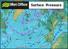 Surface pressure charts from the Met Office