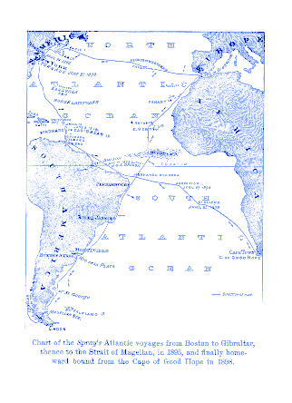[Chart of Atlantic voyages]